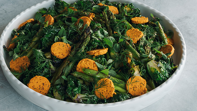 福岡県産アスパラガスとプチベールのグリル ハーブスパイスバター