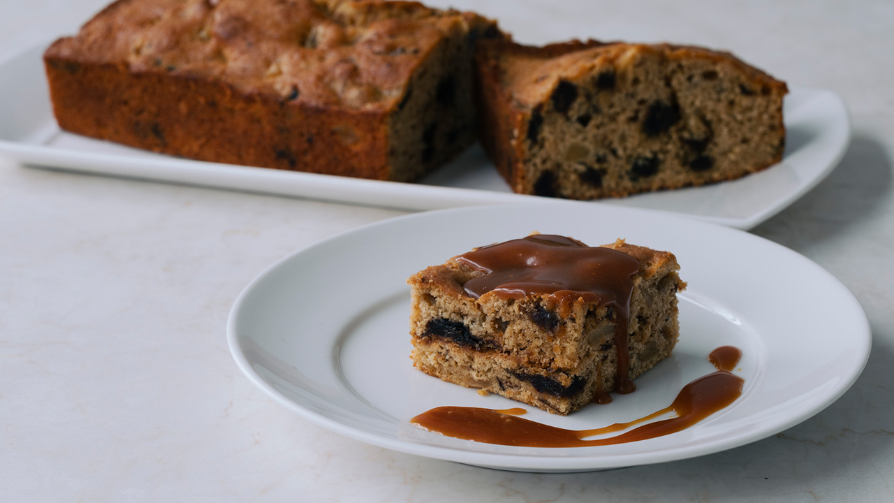 林檎とナッツのキャラメルプディング