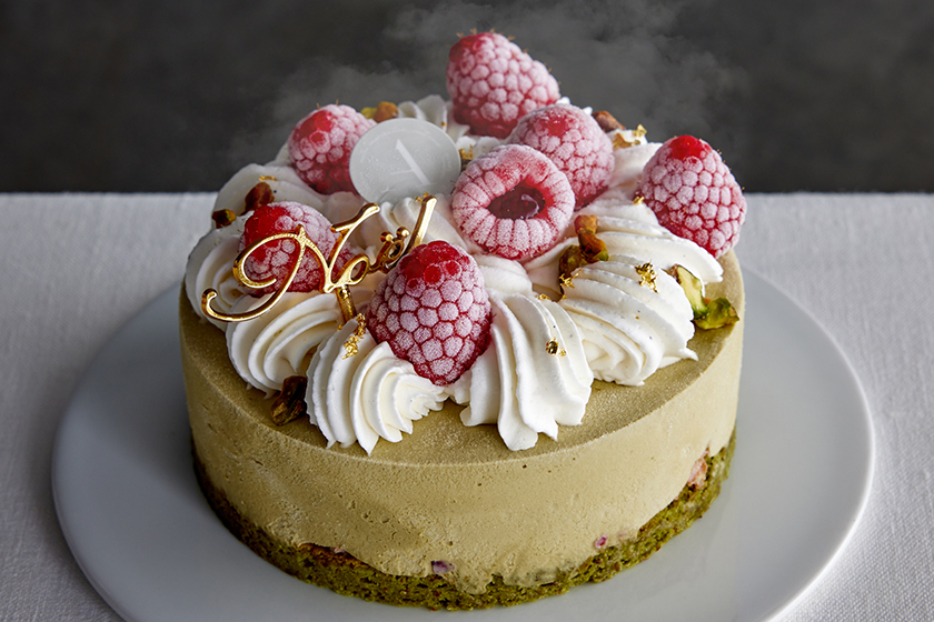 アイスクリームケーキ フランボワーズとピスタチオ