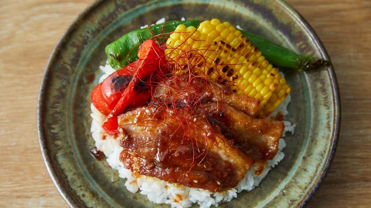 夏野菜と豚肉のスタミナごはん