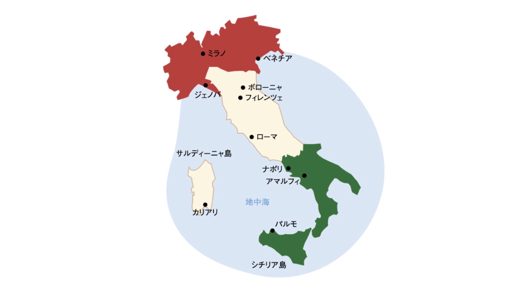 イタリアのマップ