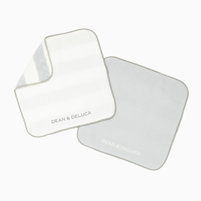 ハンカチタオル グレー/ホワイト