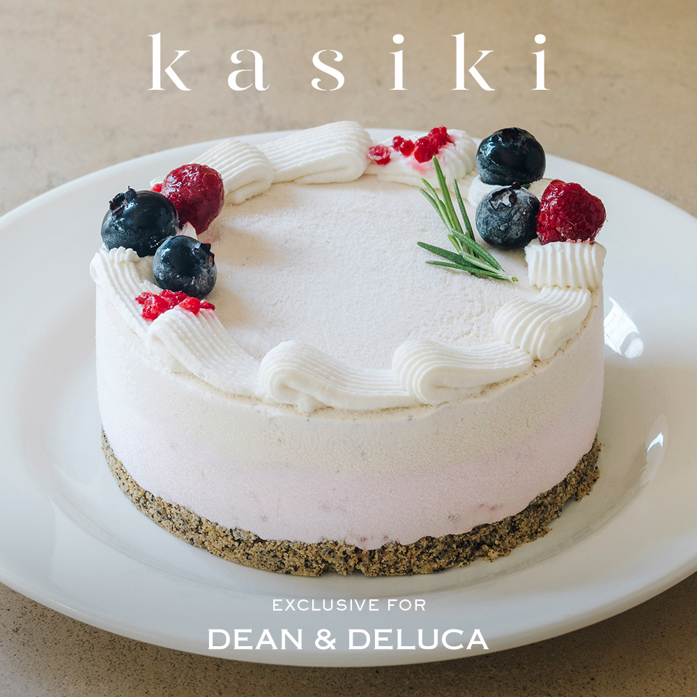 kasiki 監修 旬の果実の香り満ちる、夏苺と塩バニラオリーブオイルのアイスケーキ