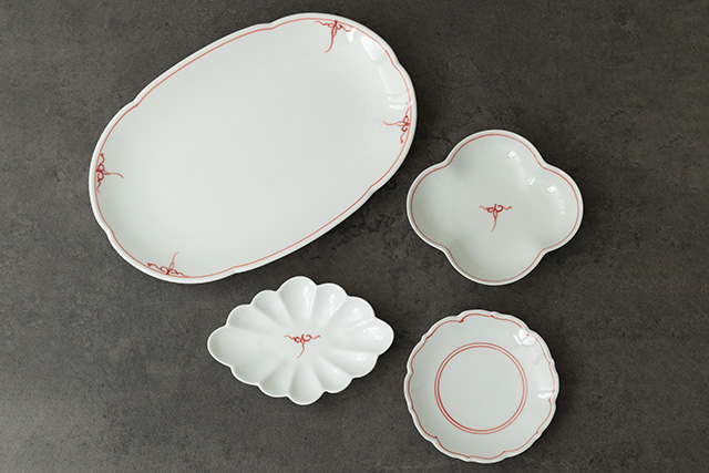 洸琳窯 花型楕円皿