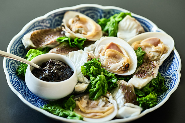 豆豉醤 × はまぐりと鯛のアクアパッツァ風