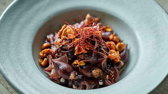 ホタルイカの辣油がけ