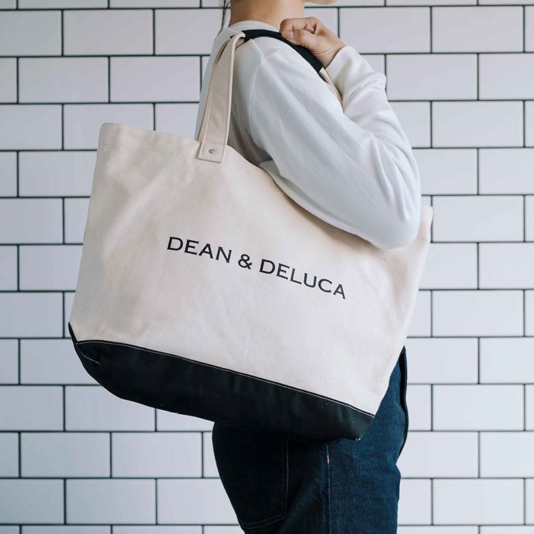 DEAN & DELUCA ブラック&ナチュラル キャンバストートバッグ | DEAN