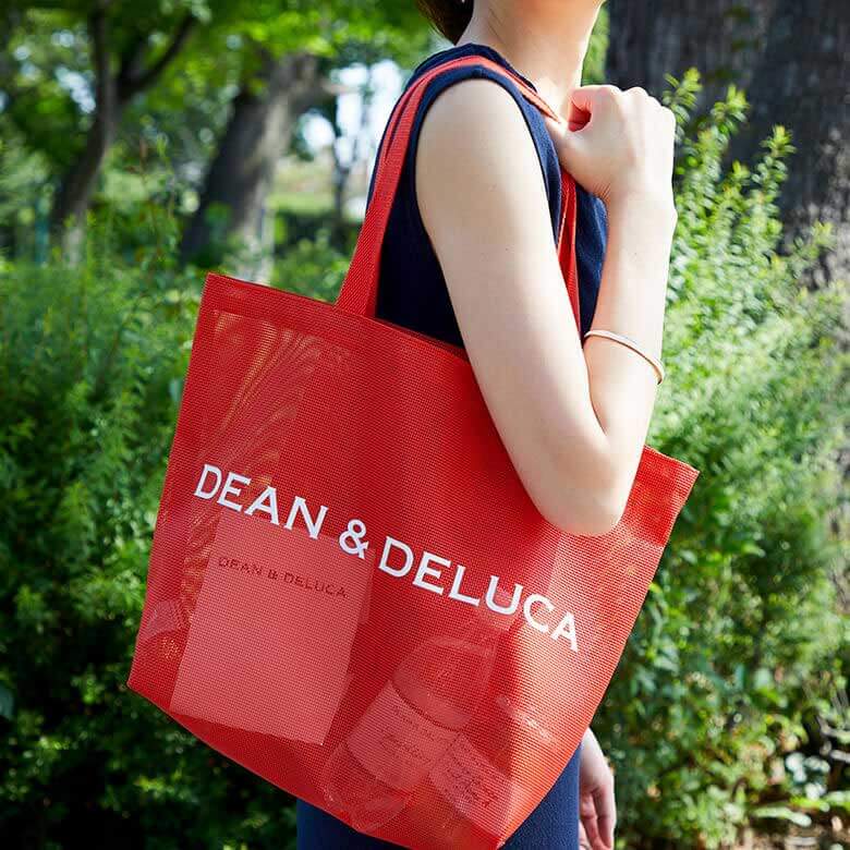 DEAN & DELUCA メッシュトートバッグ ブラッドオレンジ L | DEAN