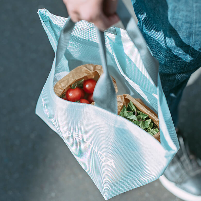 完売>【数量限定】DEAN & DELUCA メッシュトートバッグ ミント