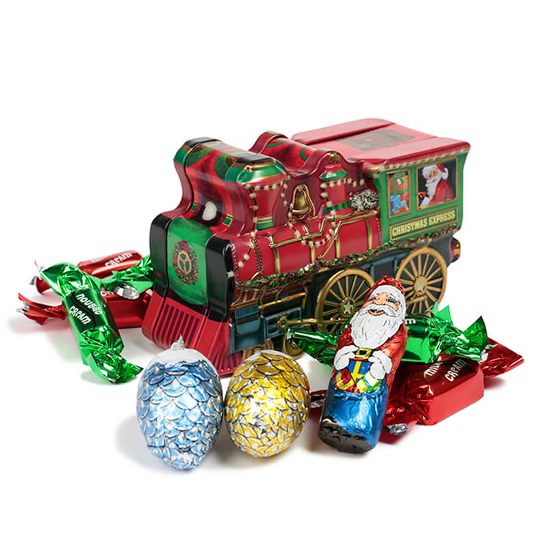 クリスマス蒸気機関車 ブリキ缶 【公式通販】