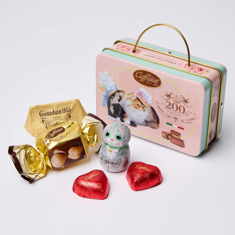 カファレル ねこのティータイム トランク缶 チョコレート5粒入り｜DEAN