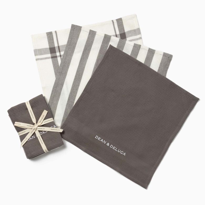 ワッフルディッシュクロス3pcsセット グレー