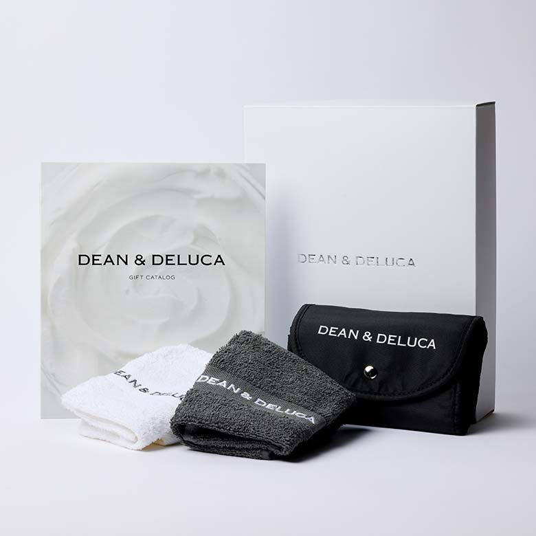 ギフトカタログ ＜ホワイト＞+ハンドタオル・ショッピングバッグセット