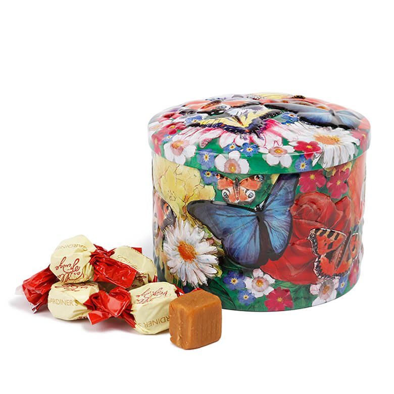 ガーディナーズ オブ スコットランド バタフライ＆フラワー缶 バニラ