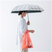 折り畳み傘(晴雨兼用) ホワイト x グレーストライプ| DEAN