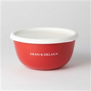 限定　DEAN & DELUCA　ホーロー　ボウル　１８cm  ＆　コンテナ３個 数量限定＞ホーローボウル黒クリンカーRed 14cm| DEAN & DELUCA